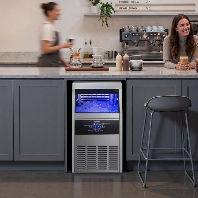VEVOR Επαγγελματική Παγομηχανή 59kg/24h με Αποθήκευση 14kg Ανοξείδωτη με LED Οθόνη και Αυτόματο Καθαρισμό YTSZBJFB130LLID9H001V2
