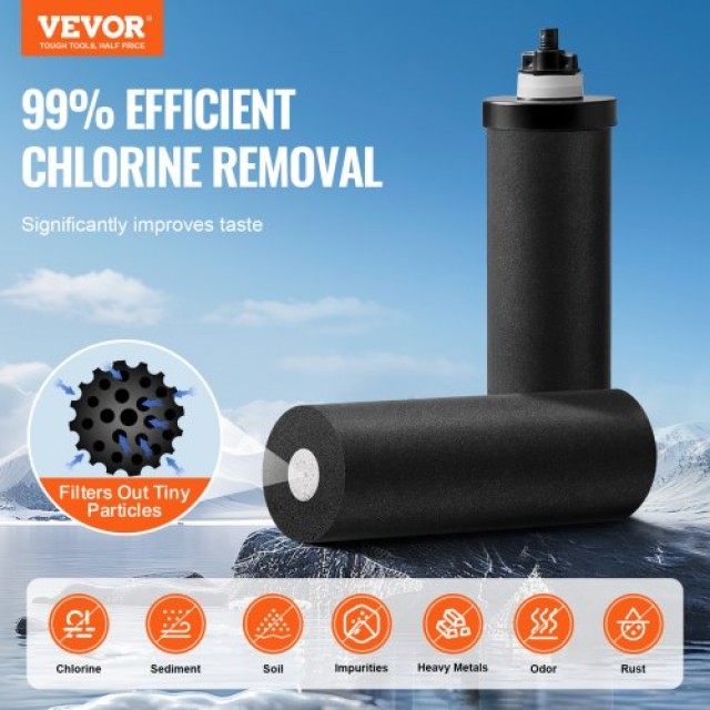 VEVOR  Σύστημα Φίλτρου Νερού Βαρύτητας 2.25G Ανοξείδωτο με 2 Φίλτρα ZLLSQ225GALH3SBU1V0