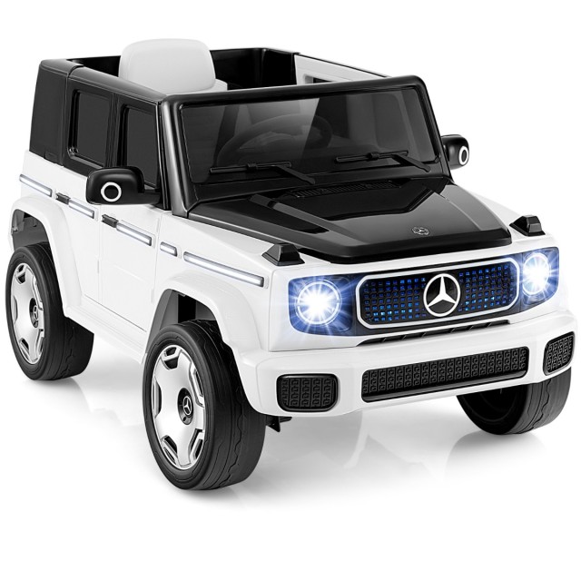 Costway Παιδικό Ηλεκτρικό Αυτοκίνητο Mercedes-Benz 12V με LED Φώτα και Αποσπώμενη Μπαταρία TQ10228DE-WH