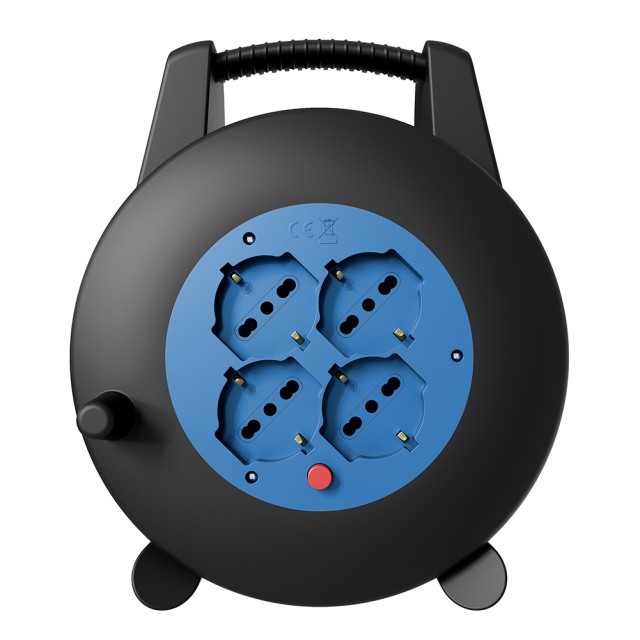 BAKAJI Καρούλι Μπαλαντέζα 12 Μέτρων με Διακόπτη Προστασίας και 4 Πρίζες 02002144