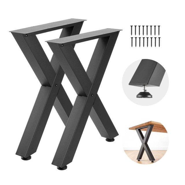 VEVOR Ατσάλινα Πόδια Τραπεζιού X-Frame 750 x 600 mm, Σετ 2 Τεμαχίων, Μαύρα, για Γραφείο, Πάγκο και Τραπέζι ZTCFKXX2824IDAGR1001V0