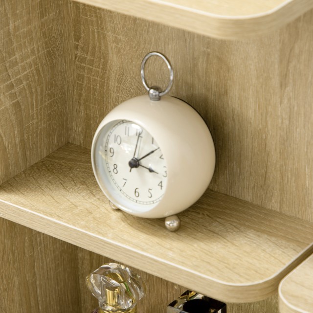 Σετ Τουαλέτα Μακιγιάζ με Καθρέπτη, Τραπέζι Μακιγιάζ, Σκαμπό, 4 Συρτάρια και 4 Ράφια 80 x 38 x 143cm Χρώμα Ξύλου 831-485ND HOMCOM