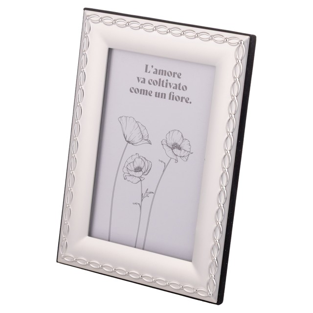 Galileo Διακοσμητική Κορνίζα Τραπεζιού με Διακοσμητικό Περίγραμμα για Φωτογραφία 20x25 cm Silver Sibilla 2192121