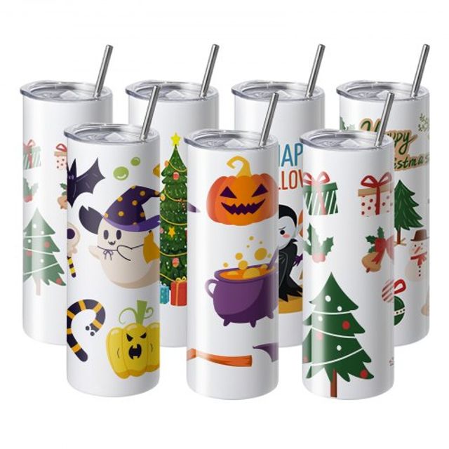 50τμχ Ισοθερμικά Ποτήρια Sublimation VEVOR 20oz, Ανοξείδωτα με Καπάκι & Καλαμάκι KBJPJTJBXG507H8NIV0