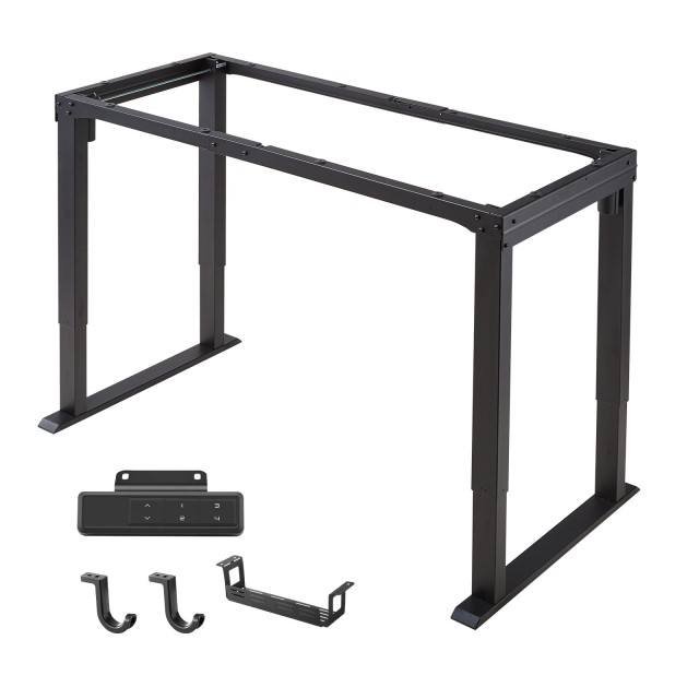 VEVOR Ηλεκτρικός σκελετός γραφείου με 4 πόδια και διπλό μοτέρ, ρυθμιζόμενο ύψος 70–117 εκ., 4 θέσεις μνήμης, μαύρο SJZDZSJZSDJZKA9NS001V2