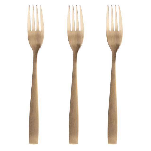 Galileo Σετ 3 Σατινέ Χρυσά Πιρούνια από Ανοξείδωτο Ατσάλι 180 Manhattan Sibilla 5917058