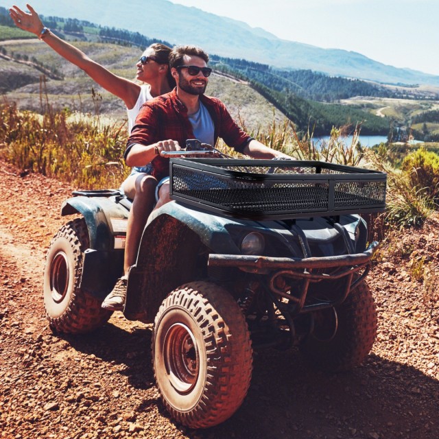 Costway ATV Μπροστινό Καλάθι Φορτίου με Μεταλλικό Πλαίσιο και Σχέδιο Πλέγματος AW10016DK