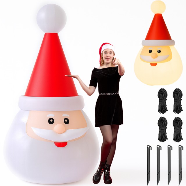 BAKAJI Φουσκωτός Άγιος Βασίλης XXL Φωτεινή Χριστουγεννιάτικη Διακόσμηση Εξωτερικού Χώρου 250 cm 02842801