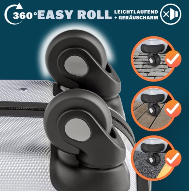 Σετ Βαλίτσες Σκληρού Κελύφους Baseline 4 Τεμάχια – Ασημί (34L, 55L, 84L, 120L) 107217 Monzana