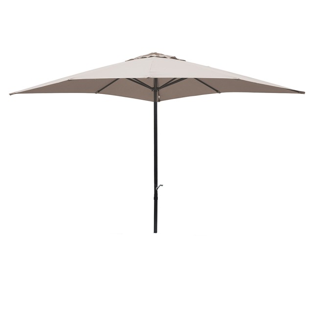 Galileo Κήπος Ομπρέλα Σκιάς τέφρα 3x3 m από ανθρακούχο χάλυβα, 8 ενισχυμένες ακτίνες, άνοιγμα με μανιβέλα Cuba Est 2188427
