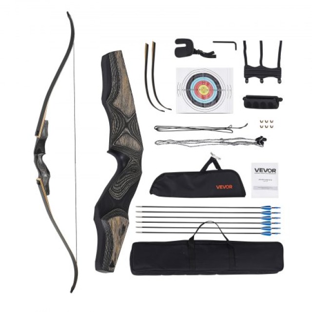 VEVOR Σετ Τόξου 60in Takedown Recurve Ξύλινο 35 lbs για Κυνήγι και Εξάσκηση FQGYS35LBS28JF3SB001V0