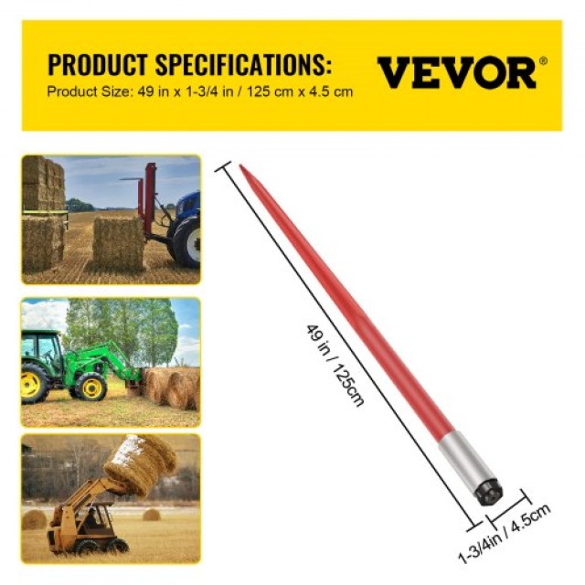 Δόρυ Σανό VEVOR 49 4500 lbs για Τρακτέρ & Φορτωτές  CM45X1250-4500HS1V0