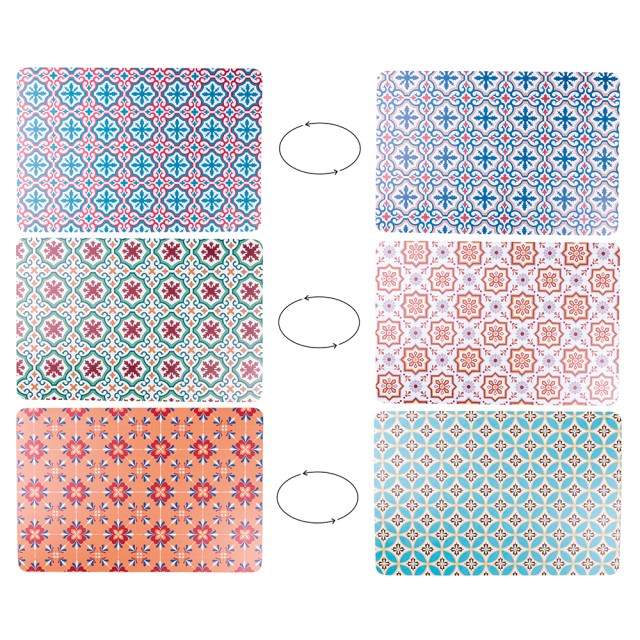 Villa DEste  Σετ 6 τμχ Τραπεζομάντιλο διπλής όψης Valladolid 5921781