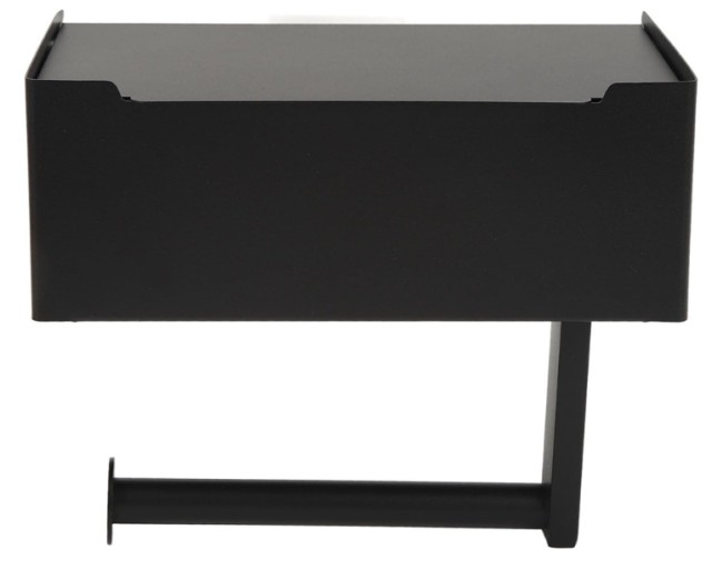 Κρεμάστρα χαρτιού υγείας με ράφι για μαντηλάκια, μαύρο loft WC 5907451353127 VERK GROUP