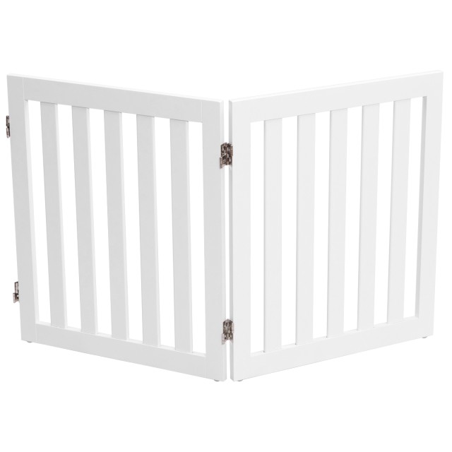 Costway Πτυσσόμενο Ξύλινο Πάνελ Προστασίας για Κατοικίδια 60cm - Λευκό PW10054WH-A