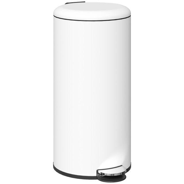 HOMCOM Κάδος Απορριμμάτων με Πεντάλ 30L 36x30x63.5cm Λευκό Κρέμα 851-031V02CW