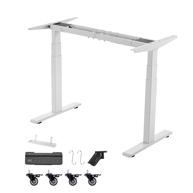 VEVOR Ηλεκτρικός Σκελετός Γραφείου Ρυθμιζόμενου Ύψους με Διπλό Μοτέρ, 100-180 εκ., 3 Μνήμες, Λευκό SJZDZBZZSDJZO5SQU001V2