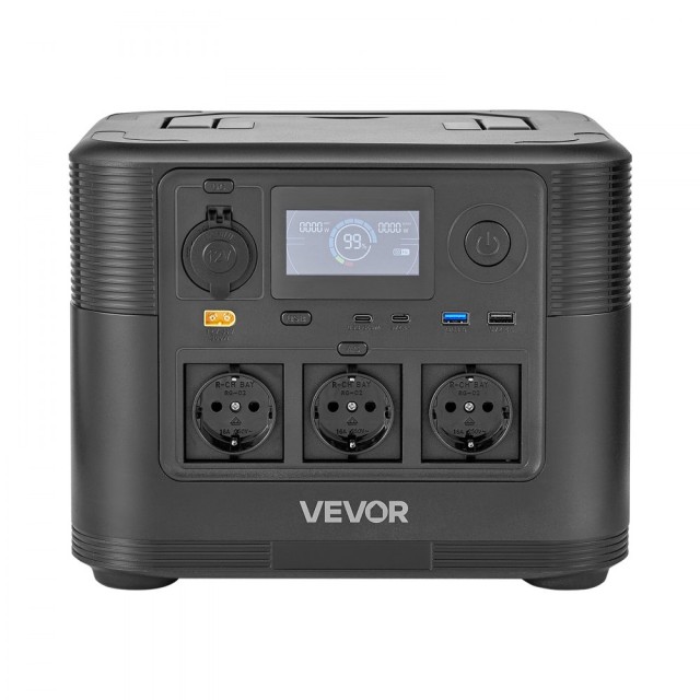 VEVOR Φορητός Σταθμός Ενέργειας 1800W με  Μπαταρία LiFePO4 1008Wh με 9 Εξόδους για Οικιακή Έκτακτη Ανάγκη, Κάμπινγκ και Ταξίδια RV DXCNDYTJ1200T987R001V2