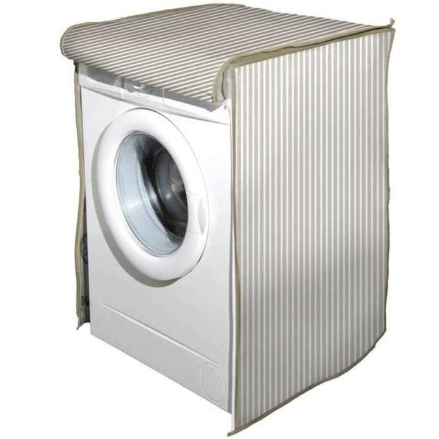 BAKAJI Κάλυμμα Πλυντηρίου Ριγέ Τόρτορα με Φερμουάρ 60x60x80 εκ. 02012631