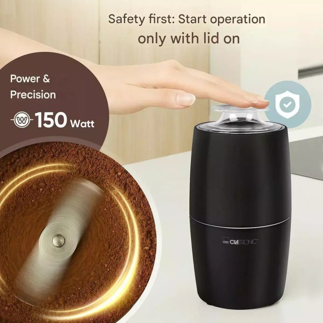 Ηλεκτρικός Μύλος Καφέ 150W – Χωρητικότητα 60gr Μαύρο KSW3806 Clatronic