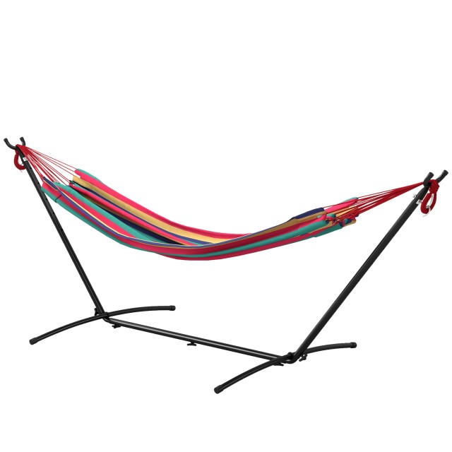 Outsunny Αιώρα με Ρυθμιζόμενο Ύψος και Βάση, Μεταφερόμενη Τσάντα, 310x117x105 cm, Κόκκινη 84A-184RD