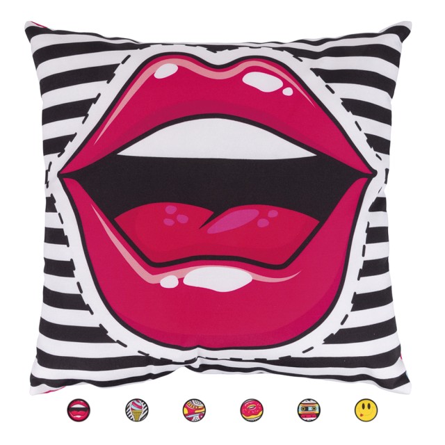 Kooper Διακοσμητικό μαξιλάρι διπλής όψης 45x45 cm με αποσπώμενο κάλυμμα και φερμουάρ Pop Sibilla 5903998 Τυχαία Επιλογή Χρωμάτων