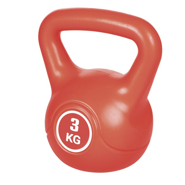 Galileo Kettlebell 3 Kg για προπόνηση με αντιολισθητική επιφάνεια, κόκκινο FitLover 5909915