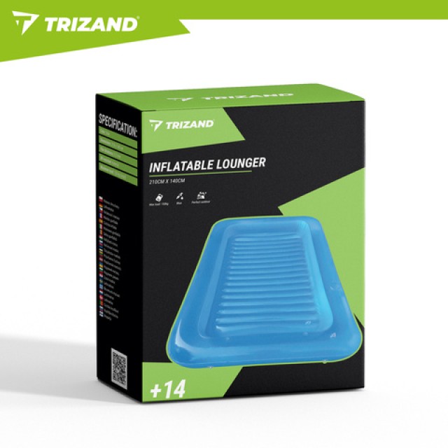Trizand Trizand Φουσκωτό Στρώμα Θαλάσσης 210x140cm με Ποτηροθήκες και Πλάτη για Πισίνα/Θάλασσα 27756