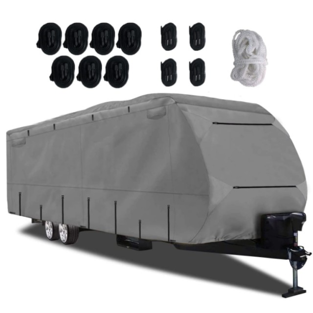 Costway Κάλυμμα προστασίας από μη υφαντό ύφασμα για τροχόσπιτο, 524 x 260 εκ. NP13099GR