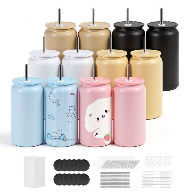 VEVOR Σετ 12 Ποτηριών Διαφόρων Χρωμάτων για Εξατομίκευση (473 mL) KBJPJTJBXG1240NM2001V0