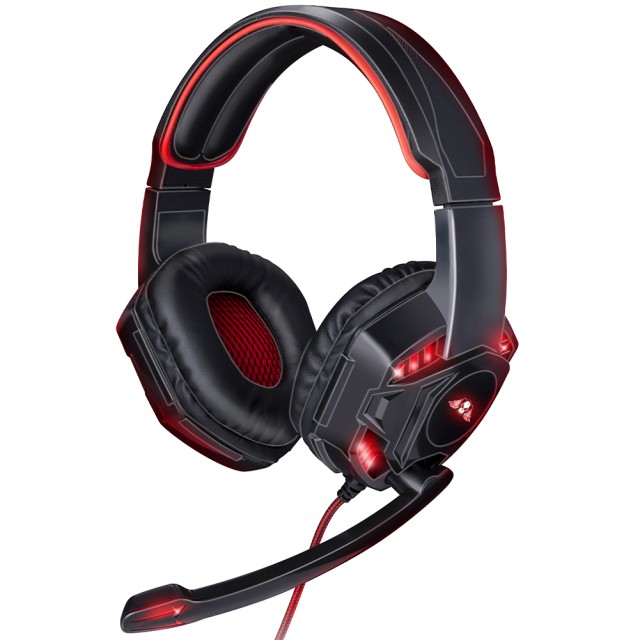 BAKAJI Ακουστικά Gaming Over-Ear με Κόκκινο LED Φωτισμό και Μικρόφωνο, Καλώδιο 1,5μ 02838844