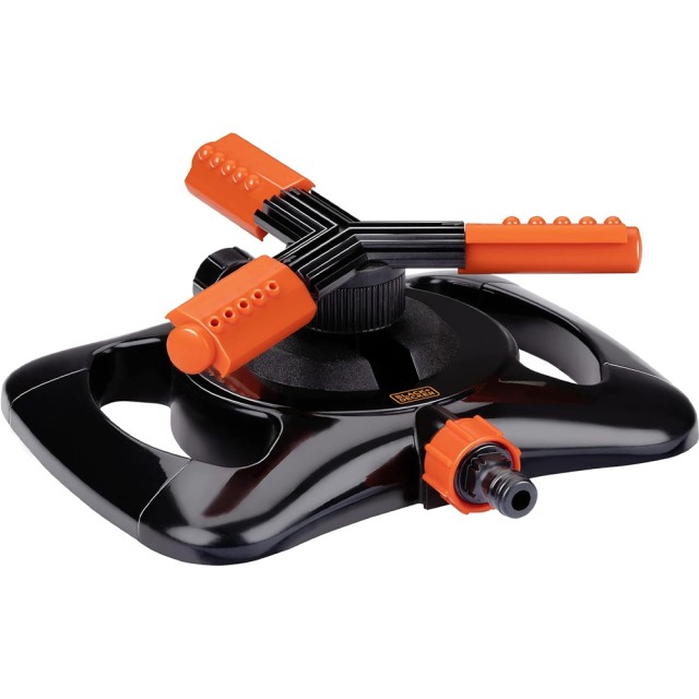 BLACK & DECKER Ρυθμιζόμενο Ποτιστικό Γκαζόν Κήπου με 3 Περιστρεφόμενους Βραχίονες 360° 02840073
