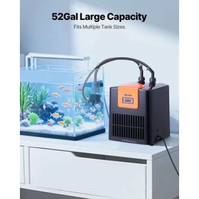 VEVOR Ψυγείο Ενυδρείου 200L 0.1 HP για Υδρονική και Ενυδρεία YGLNJ01HPHS06NRGF001V2