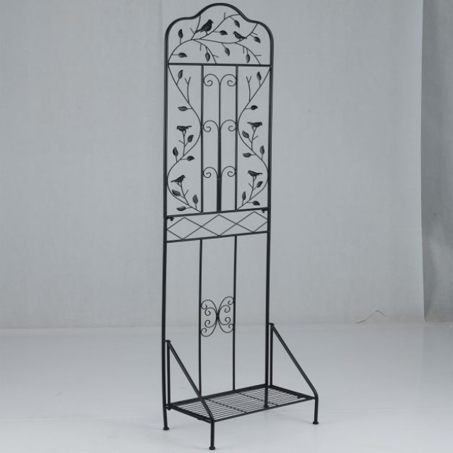 Costway Μεταλλική Πέργκολα Αναρριχώμενων Φυτών με Αναδιπλούμενο Ράφι, Μαύρο 189,5 εκ. x 50 εκ. x 30 εκ. GT4486DK