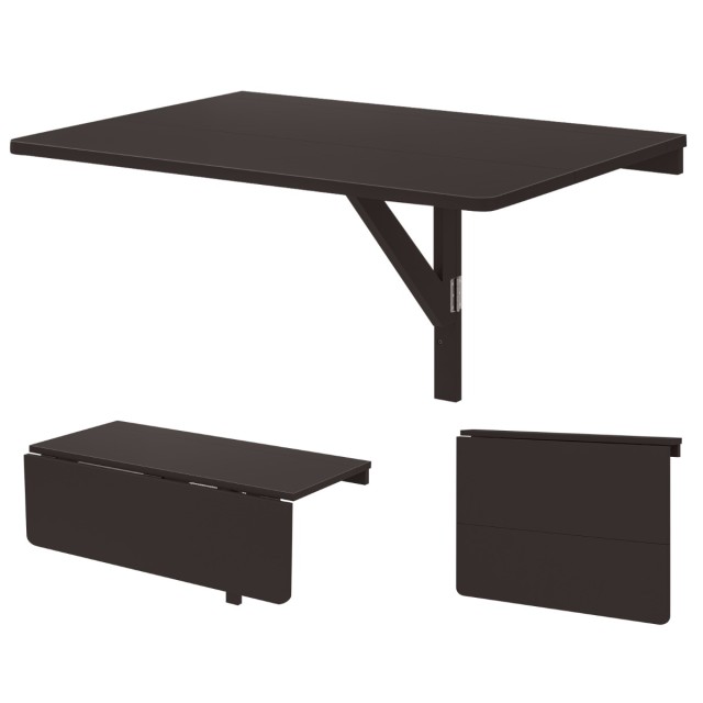 Costway  Αναδιπλούμενο Τραπέζι Κουζίνας 80 x 60 cm σε Καφέ Απόχρωση για Εξοικονόμηση Χώρου CB10641CF