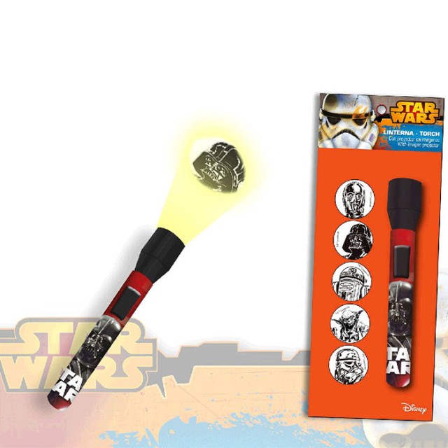 BAKAJI Φακός και Προβολέας 5 Εικόνων Χαρακτήρων Star Wars Πόλεμος των Άστρων 01822281