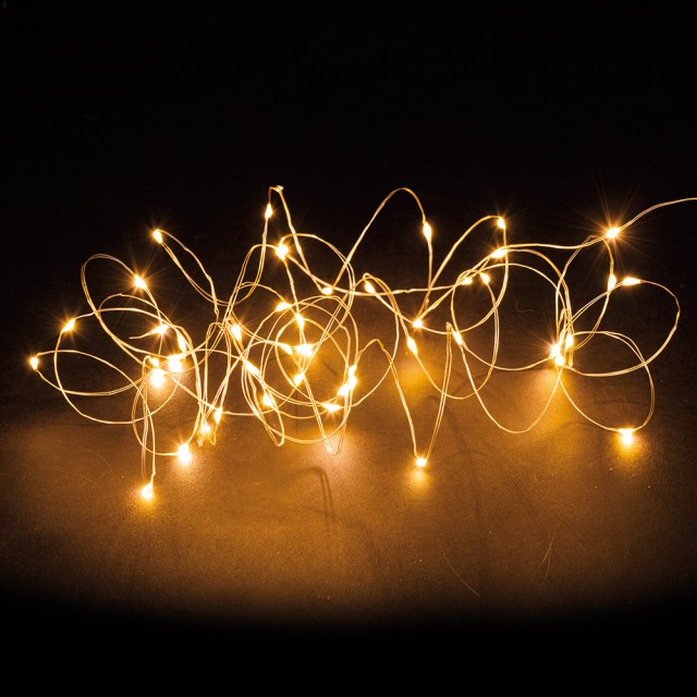 Galileo Σειρά 50 ΜικροLED με Μπαταρία Θερμού Λευκού Χρώματος για Εσωτερική Χρήση 5 μ - Kooper 2196530