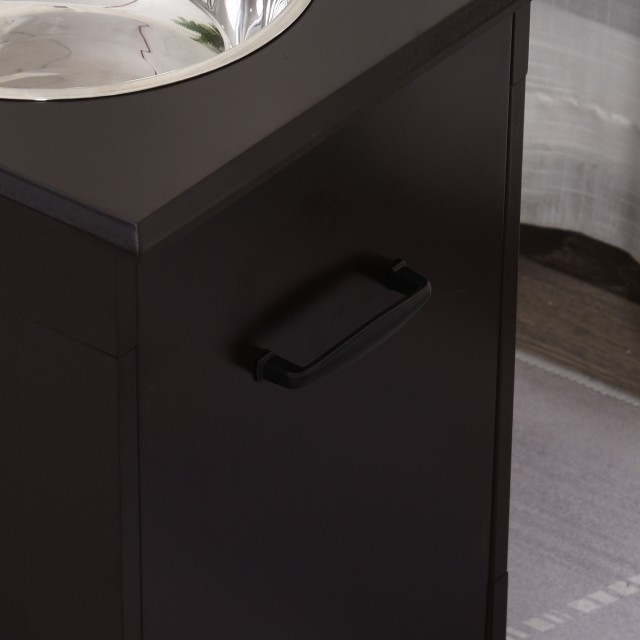 PawHut Raised Dog Bowl Hold with 2 Bowls Φ24cm από ανοξείδωτο ατσάλι D08-021CF