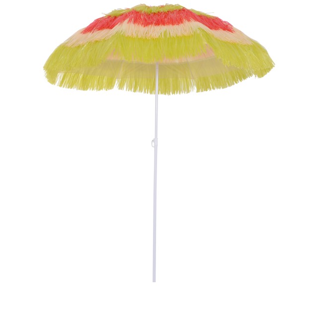 Outsunny Φορητή Χαβανέζικη Ομπρέλα, Στέγαστρο Ø160cm, Αδιάβροχη, Ύψος έως 180cm 01-0188