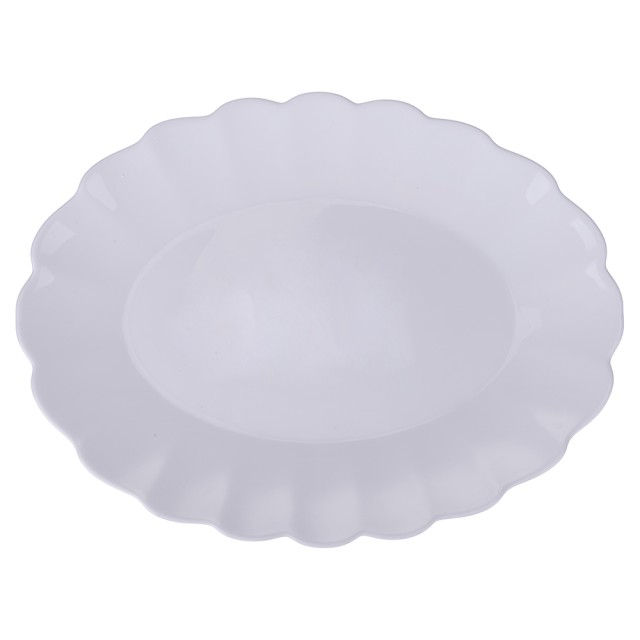 Villa DEste Σετ 2 τμχ  Οβάλ πιατέλα σερβιρίσματος 35x265 cm από οπαλινικό γυαλί με σκαλιστό περίγραμμα 5922513