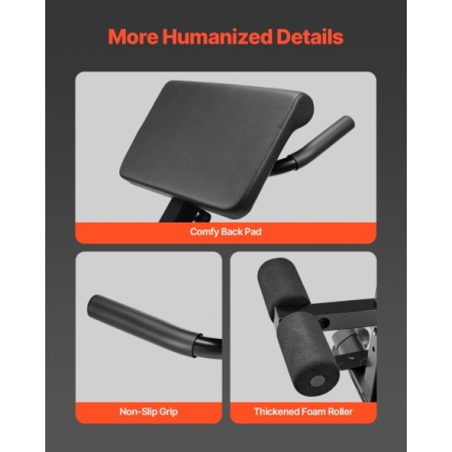 VEVOR Πτυσσόμενος Πάγκος Υπερέκτασης Γυμναστικής με Αντιολισθητικές Λαβές WDKLMYYXBDLKBQ43FV0