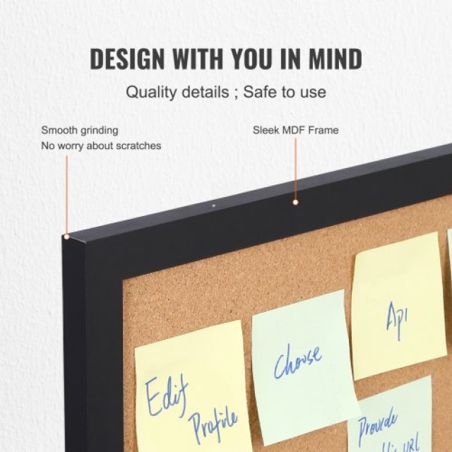 Πίνακας Ανακοινώσεων VEVOR, 24 x 18 ιντσών, Διπλής Όψης με Πλαίσιο MDF, Περιλαμβάνει 10 Καρφίτσες, για Γραφείο, Σπίτι και Σχολείο GSBYCXGFR2418A30IV0