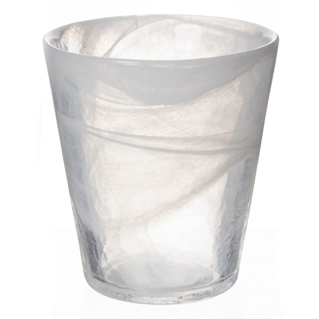 Villa DEste  Σετ 6τμχ Ποτήρι νερού κωνικό 250 ml από γυαλί με επιφάνεια σε διαβάθμιση λευκού Αλάβαστρο 2188566