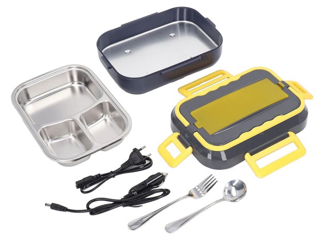 Ηλεκτρικό Φαγητοδοχείο Θερμαινόμενο 900 ml 40W – Μαύρο/Κίτρινο 5907451366974 Verk Group