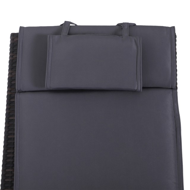 Μαξιλάρι Outsunny για Ξαπλώστρα Κήπου Ξαπλώστρα, Γκρι, 198x53x5cm 84B-304GY