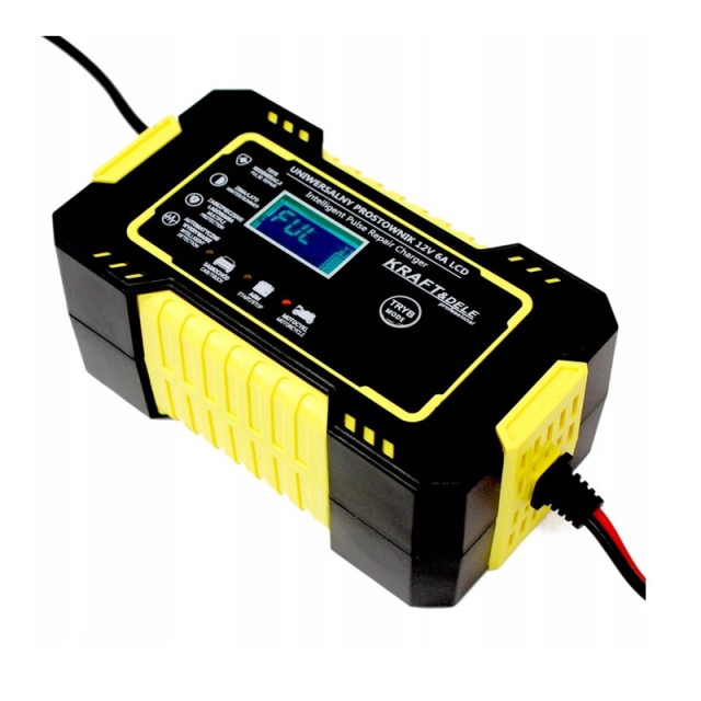 Αυτόματος Φορτιστής Μπαταρίας Αυτοκινήτου με Μικροεπεξεργαστή και LCD Οθόνη 12V 6A Kraft&Dele KD-1290