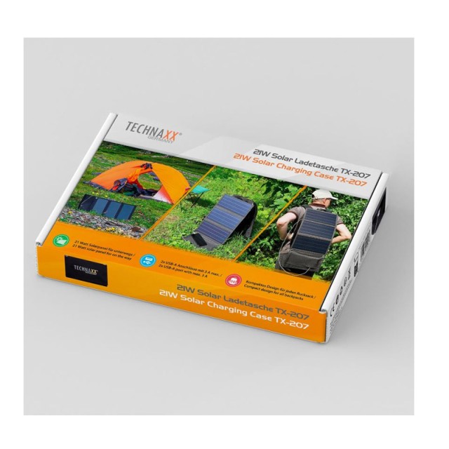 Αναδιπλούμενο Ηλιακό Πάνελ Φόρτισης με 2 Θύρες USB-A 21 W Technaxx TX-207