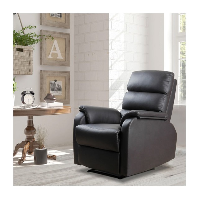 Ανακλινόμενη Πολυθρόνα με Υποπόδιο 75 x 92 x 99 cm HOMCOM 833-386BN