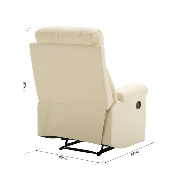 Ανακλινόμενη Πολυθρόνα με Υποπόδιο 80 x 97 x 107 cm Χρώματος Λευκό HOMCOM 833-455WT