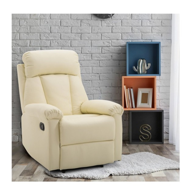 Ανακλινόμενη Πολυθρόνα με Υποπόδιο 80 x 97 x 107 cm Χρώματος Λευκό HOMCOM 833-455WT